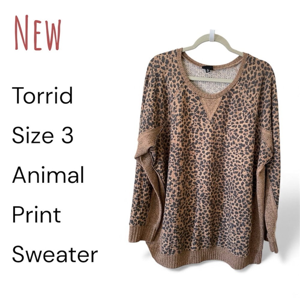 Torrid Leopard Print Crew Neck Sweater